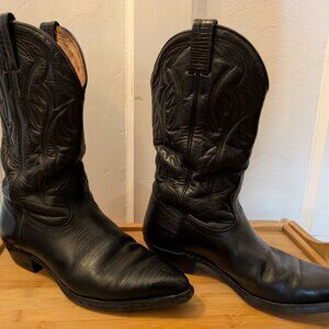 Classic Black Leather Cowboy Boots